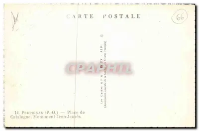 Perpignan — Plac Katalonii, Pomnik Jana Jaurèsa — Wydawnictwo APA — Rewers
