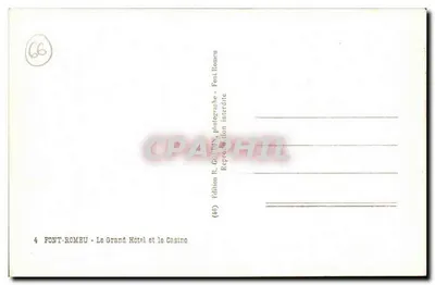 Font-Romeu — Le Grand Hôtel et le Casino — Édition R. Goltin — Verso