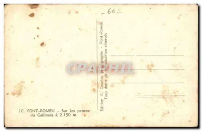 Font-Romeu — On the slopes of Gallinera at 2.150 m — Édition R. Goudin — Back