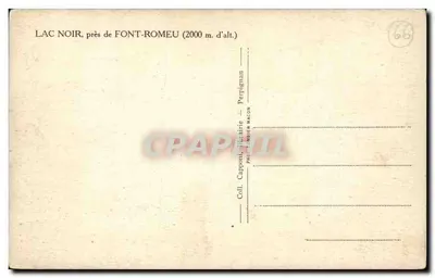 Lago Negro cerca de Font-Romeu — 2000 m de altitud — Coll. Cappani, Historia — Perpignan — Reverso