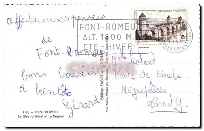 Font-Romeu — El Grand Hôtel y el Regina — Ediciones PAP — Reverso