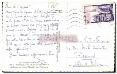 Abadia de Saint-Martin du Canigou — Pyrénées-Orientales — Editor Chejuc — Verso