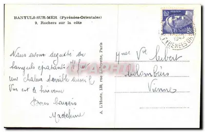 Banyuls-sur-Mer — Rochos na costa — editor não visível — Verso