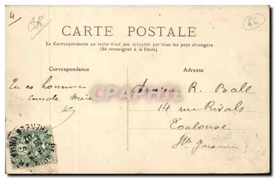 Perpignan, o Castelo de Roussillon — vista panorâmica — editor desconhecido, n°7 — Verso