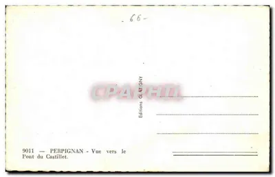 Perpignan — Widok ku mostowi Castillet — Wydawnictwo Glatigny n° 9011 — Rewers