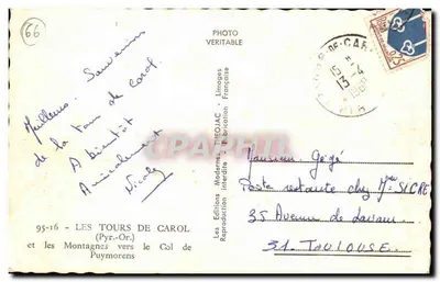 Os Torreões de Carol — Pirineus-Orientais — Éditions Théojac — Verso