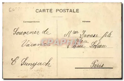 Duas jovens e um homem sob um guarda-chuva — Types Catalans — n°3258 — Verso