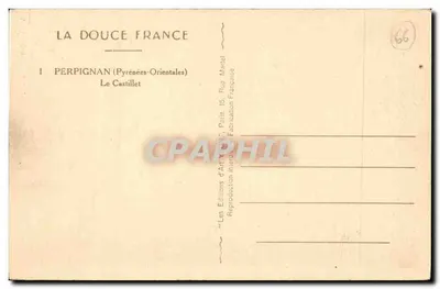 Le Castillet — Perpignan (Pyrénées-Orientales) — Les Éditions d'Art Yvain, Paris — Rewers
