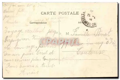 Perpignan - Place de la Victoire e o Castillet — editor Eau, Perpignan, n° 123 — Verso