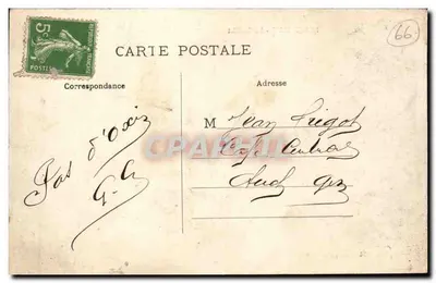 Perpignan - O Castillet — visão da torre e do canal — editor 'G. Dufour' n°124 — Verso