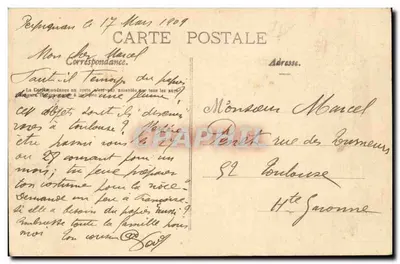 Perpignan - Pałac Królewski z Majorki — Brun frères, wyd., ulica Augustynów, Perpignan — Rewers