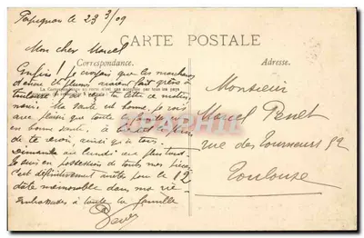 Perpignan — Pałac, w którym zmarł Filip III zwany Twardym (widok z 1835 r.) — Brun bracia, ulica Augustynów, Perpignan — Rewers