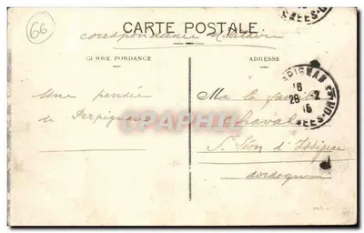 Monte Canigou, visto de Perpignan — 2.785 m. alt. — Edição Couderc, n° 106 — Verso