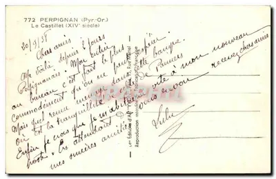 Zamek Castillet — XIV wiek — Wydawnictwo Art Vivon, nr 772 — Rewers