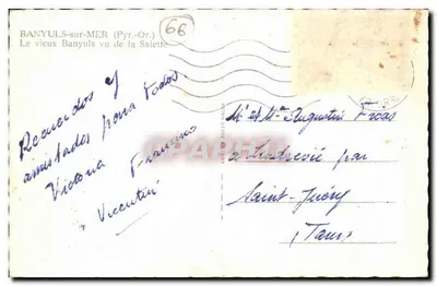 Banyuls-sur-Mer (Pyr.-Or.) — O antigo Banyuls visto da Salette — editor Foto Macom — Verso