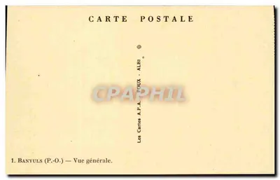 Banyuls-sur-Mer — Vista geral — Cartas A.P.A. - POUX - ALBI — Verso
