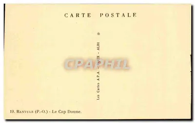 Cap Doune — Banyuls-sur-Mer — wydawca Les Cartes A.P.A. - Albi, nr 19 — Rewers