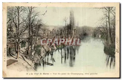 Le Tour de Marne — Vista do ponte de Champigny, margem esquerda — B. J. C., Paris, n°51