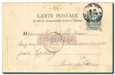 Le Tour de Marne — Vista do ponte de Champigny, margem esquerda — B. J. C., Paris, n°51 — Verso