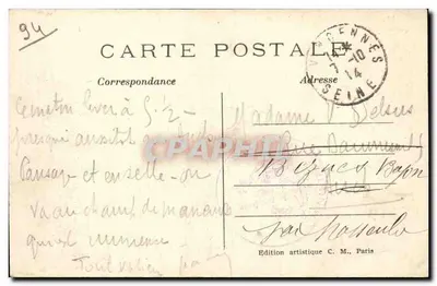 Vincennes — De donjon — Gebouwd in de 14e eeuw, Hoogte 52 meter — C.M. — Achterkant