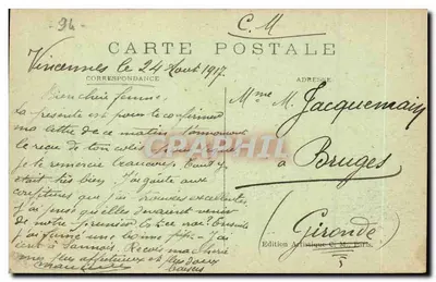 Vincennes — De Kapel van het Kasteel — C.M. n°59 — Achterkant