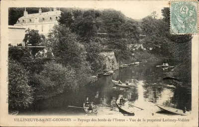 Villeneuve-Saint-Georges — Paisagem das margens do Yerres — Vista da propriedade Lorimey-Vidière