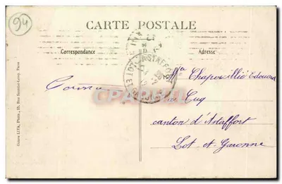 Villeneuve-Saint-Georges — Ponte do Caminho de Ferro atravessando o Yerres — M. Barat, Editor — Verso