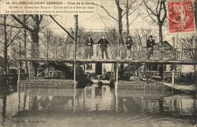 Villeneuve-Saint-Georges — Cheia do rio Sena — Entrada do Restaurante Raquin — Foto tirada em 9 de fevereiro de 1910