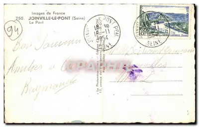 Most Joinville-le-Pont — Seine — Wydawnictwo Art Brugnon — Rewers