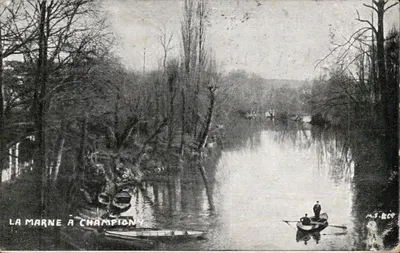 A Marne em Champigny — vista do rio com barco — editor M.S. ROP