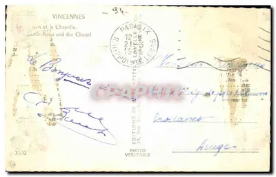Castelo e capela de Vincennes — Éditeur Estel, n°3202 — Verso
