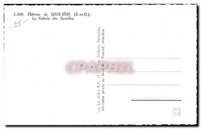 Castelo de GROS-BOIS (S.-et-O.) — A Galeria das Batalhas — Edição A.P. Colbert — Verso