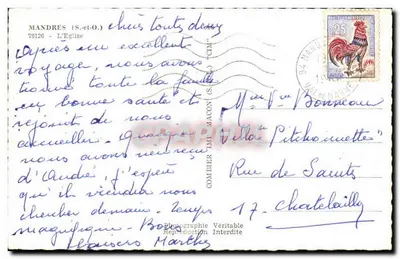 Mandres (S.-et-O.) — A Igreja — Editor CIM — Verso