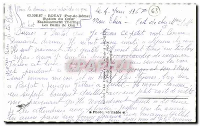 Seduta per bagno a gas a Royat — Istituto del Cuore — La Cigogne — Verso