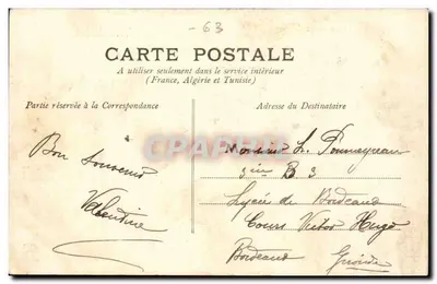 VOLVIC - O Castelo de Bosredon e a Torre da Igreja — A Auvergne, n° 324 — Verso