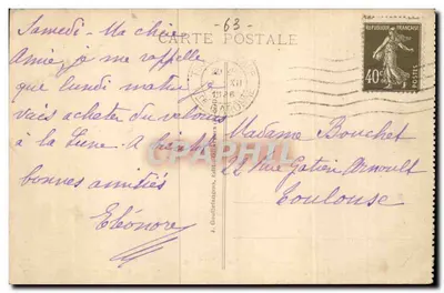 El Gour de Tazenat — Antiguo cráter, Auvernia — editor J. Gouttichingen, n° 632 — Reverso
