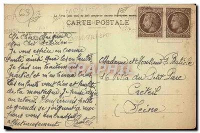Terrasse do Casino e Avenida d'Allonville — Le Mont-Dore — Ideal, n° 3212 — Verso