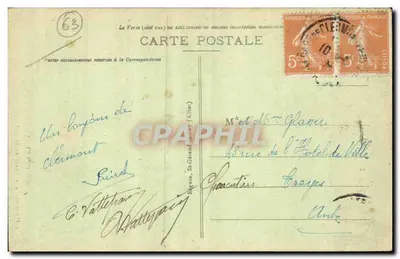 Clermont-Ferrand — Pomnik Upamiętniający Zmarłych z Wielkiej Wojny (1914-1918) — Ideal, nr 4097 — Rewers