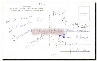 Saint-Nectaire — Centro Termale — Gli Alberghi nella valle sulla strada per Murol — Photo-Edition G.d. - Ollierneuve (P.-de-D.) — Verso