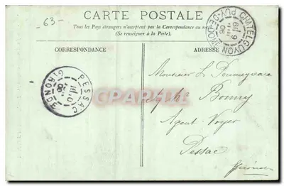 Clermont-Ferrand — Wewnętrzne wnętrze jaskini petryfikującej — V. Dauney, LL, n°92 — Rewers