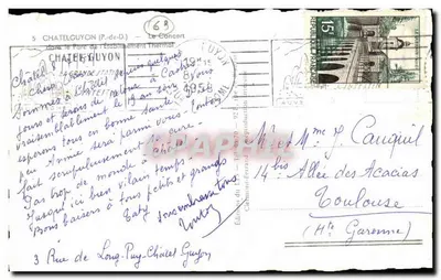 Châtel-Guyon — Concerto no parque do estabelecimento termal — Edição do 19-08-1958 — Verso