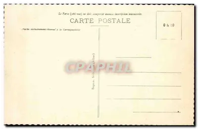 Cascata da Vernière — Arredores de La Bourboule e do Mont-Dore — Editor Fiacal, n° 3117 — Verso