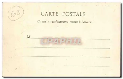Widok z powietrza na Clermont-Ferrand — Royat — wydawca Bougé-Béal, rue de l'Écu — Rewers