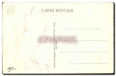 Chegada dos esquiadores — Esportes de inverno no Mont-Dore — Edição La Cigogne, Vichy — Verso