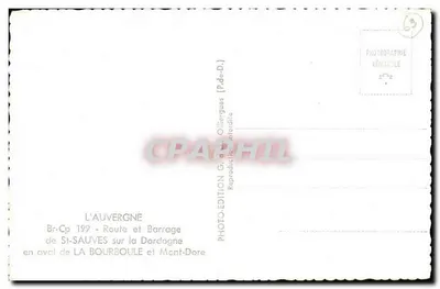 Droga i przepływ St-Sauves na Dordodze — Auvergne — Wydawnictwo G. d'Olliergues, nr Br-Cp 199 — Rewers