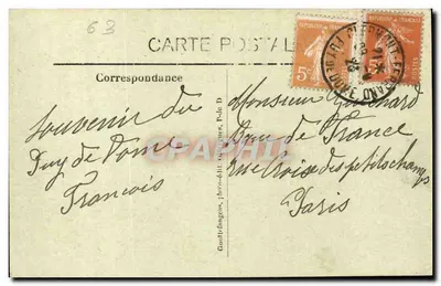 Le PUY-de-DOME, vista das quatro Estradas de Oroine — G. d'O - 1129 — Restaurante — Verso
