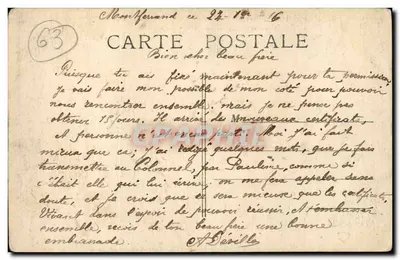 Le Mont-Dore — Visão Geral tirada do Caminho dos Artistas — Editor: Auvergne Pittoresque, n° 3358 — Verso