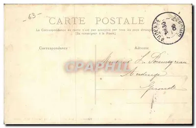 Châtelguyon — Vista geral da Velha Cidade e do Calvaire — editor anônimo, n° 343 — Verso