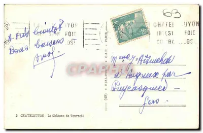 Zamek Tournœil — Châtelguyon — C.A.P. (48) — Rewers