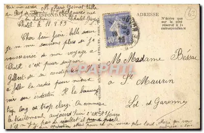Châtel-Guyon — Castelo de Tournoël — LL — Verso